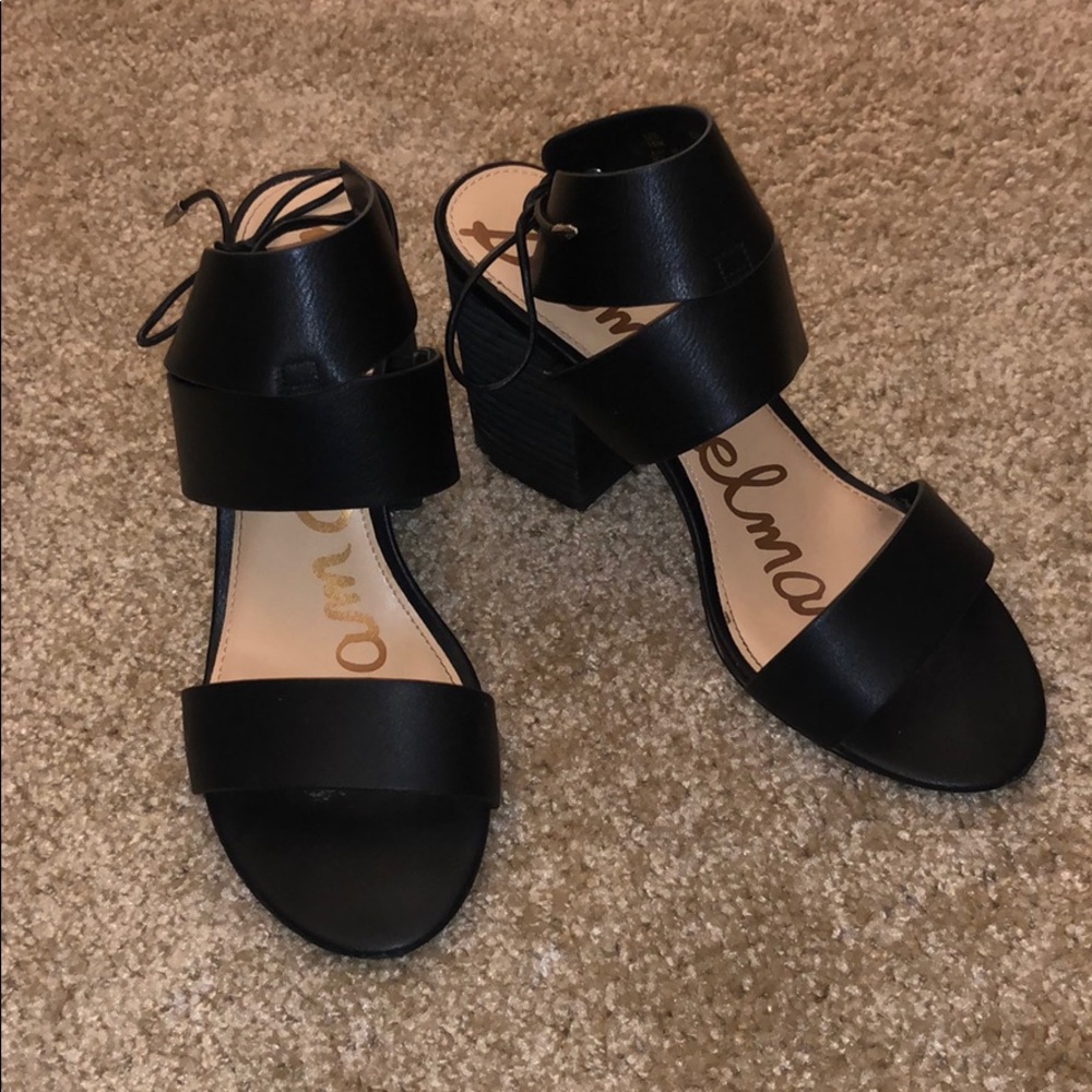 Sam Edelman Valerie Black Nappa block sandal